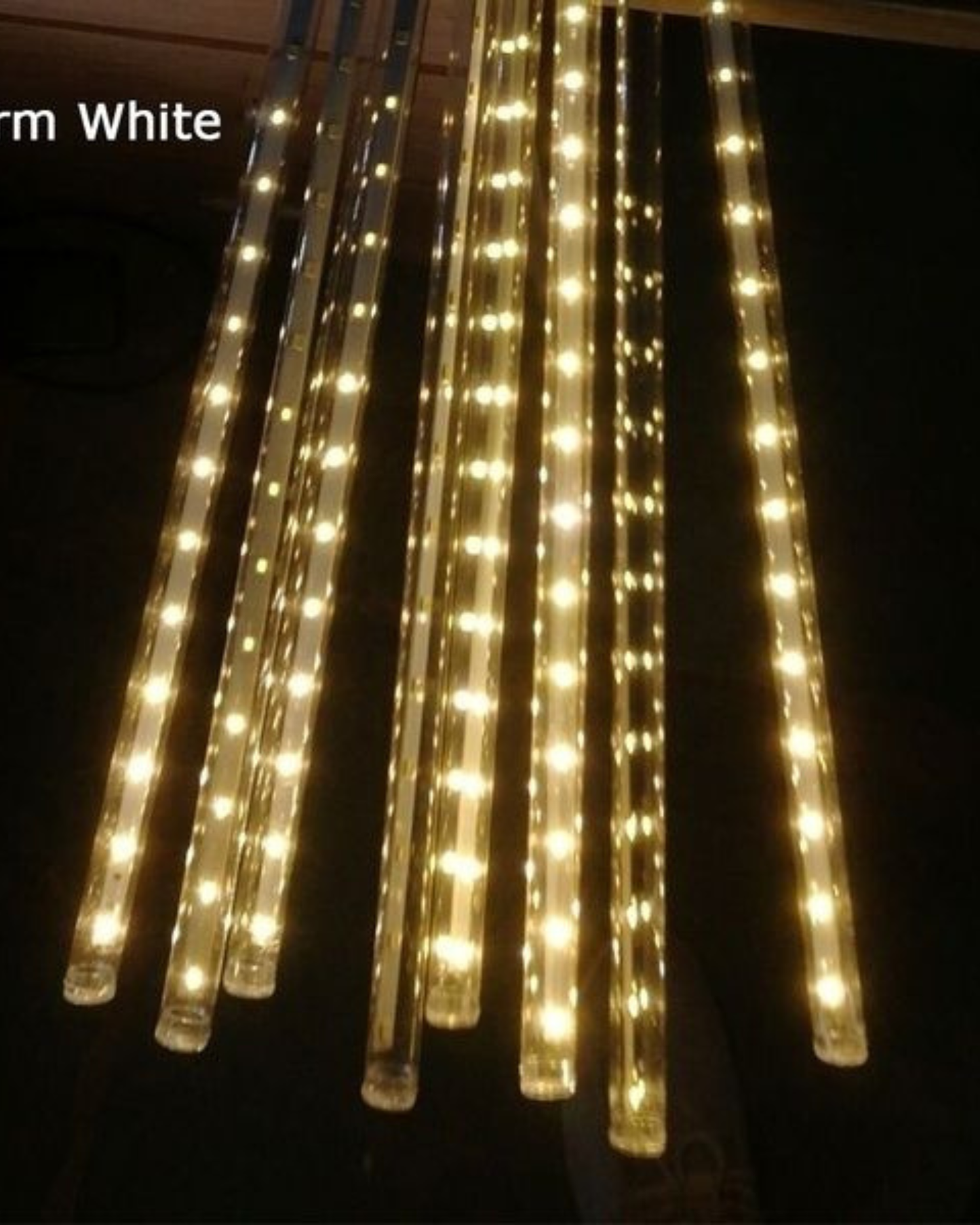 LED Meteor Shower Lights β Plug-In Rainfall Tube Lights (Warm White Glow)
