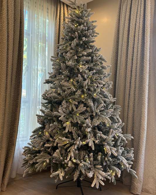 8 ft Snow-Flocked Pre-lit Christmas Tree