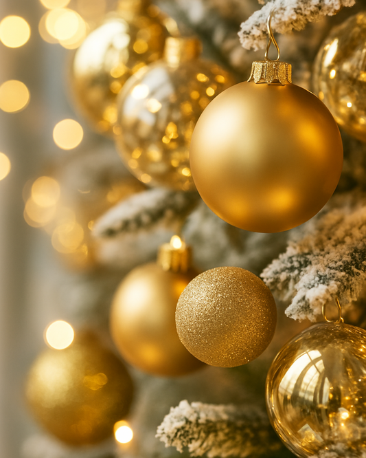 Gold Luxe Bauble Set – 24pcs, 8cm