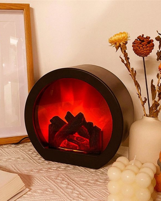 Mini LED Fireplace Lamp – Simulated Flame Decorative Light (Cozy Christmas Glow)