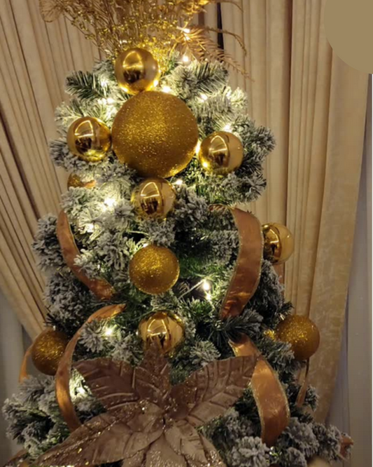 7ft Snow-Flocked Pre-lit Christmas Tree – Pay in Full