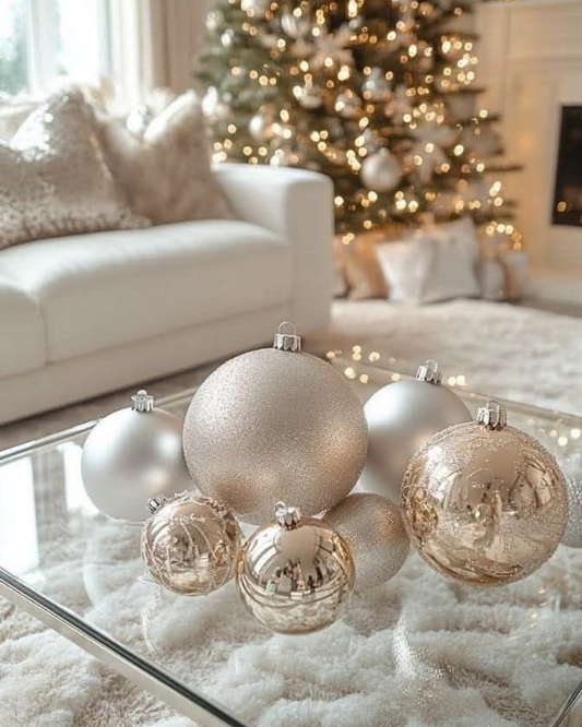 Winter Pearl Baubles – 8 cm (24 pcs) – KSh 2,500
