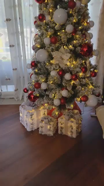 7ft Snow-Flocked Pre-Lit Christmas Tree (Undecorated)